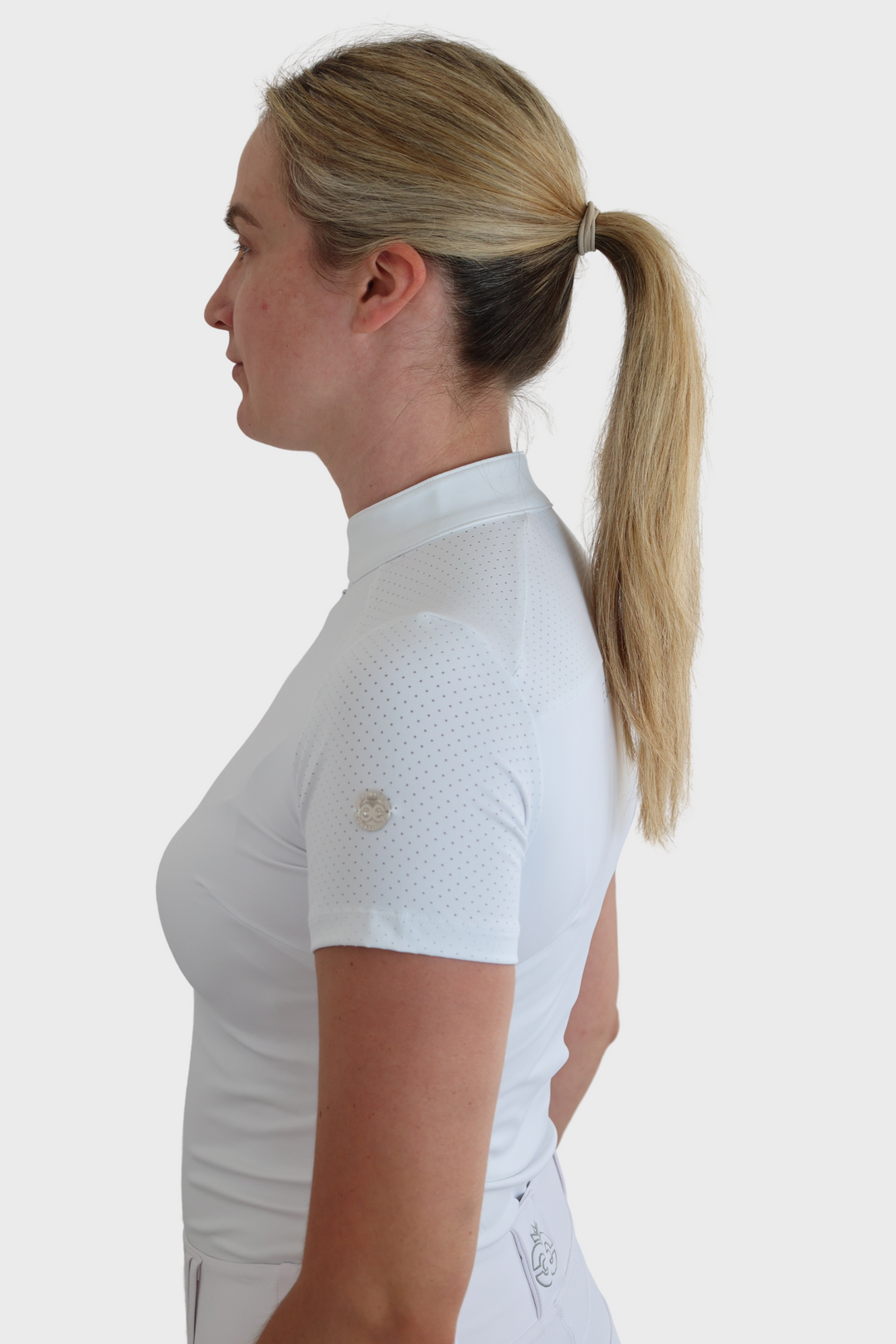 Nadia Short Sleeved Show Shirt - White