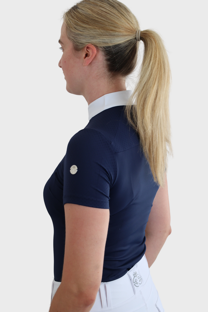Nadia Short Sleeved Show Shirt - Navy