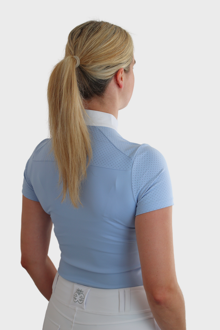 Nadia Short Sleeved Show Shirt - Baby Blue