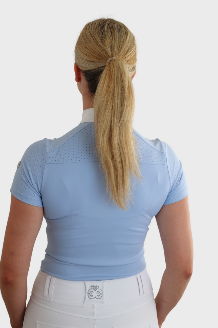 Nadia Short Sleeved Show Shirt - Baby Blue