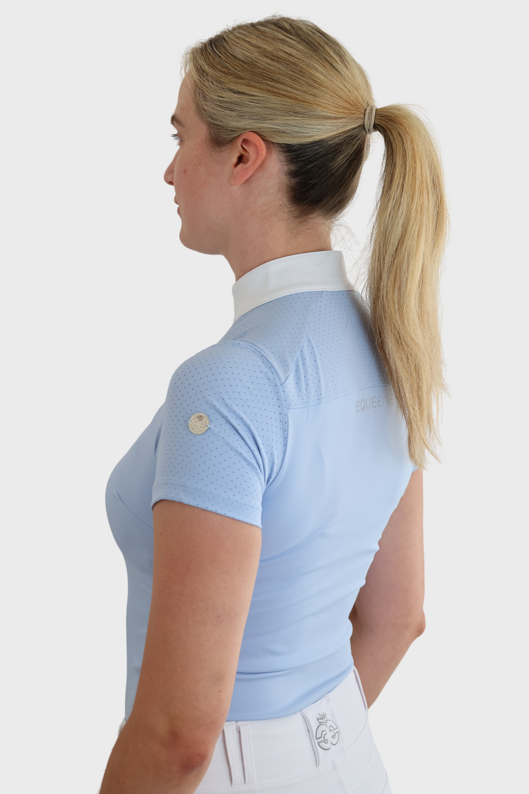 Nadia Short Sleeved Show Shirt - Baby Blue
