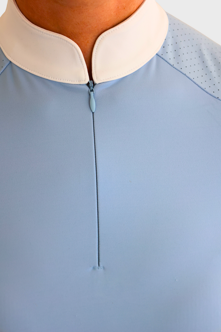 Nadia Short Sleeved Show Shirt - Baby Blue