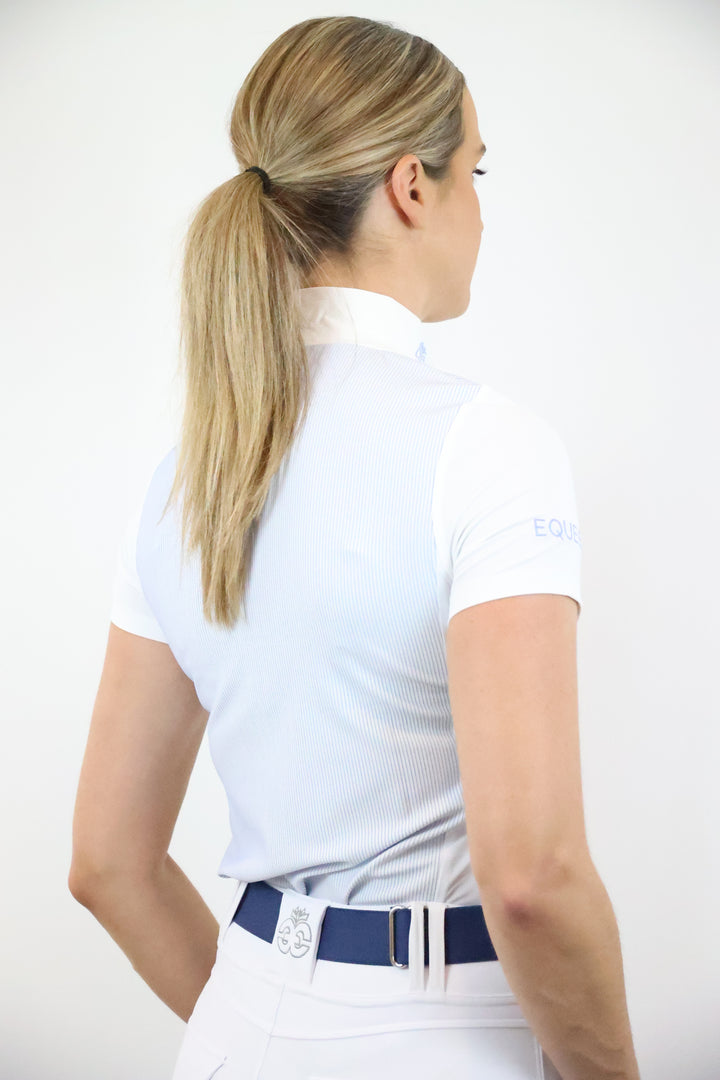 Chemise de concours Florence - Rayure bleu poudré