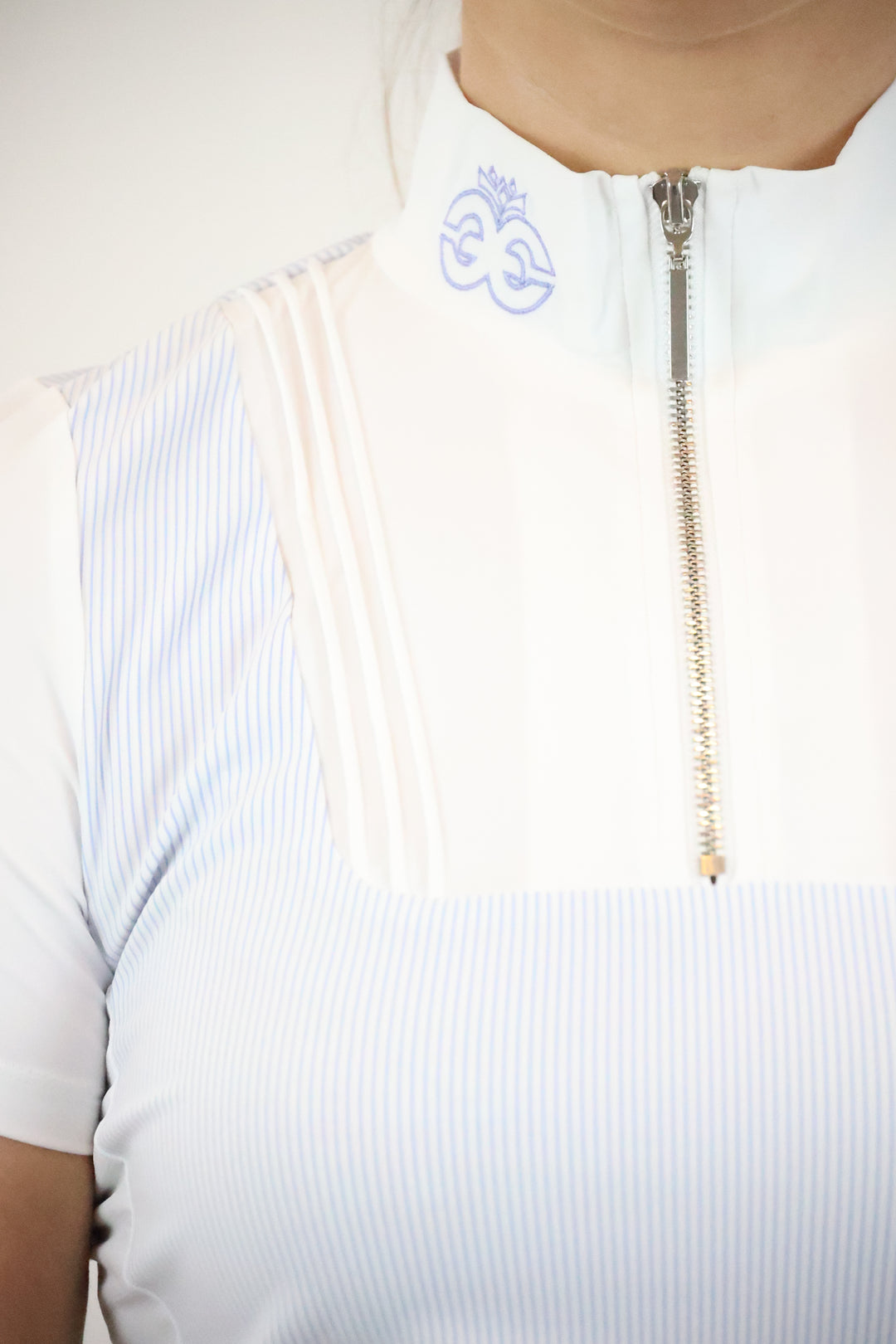 Chemise de concours Florence - Rayure bleu poudré