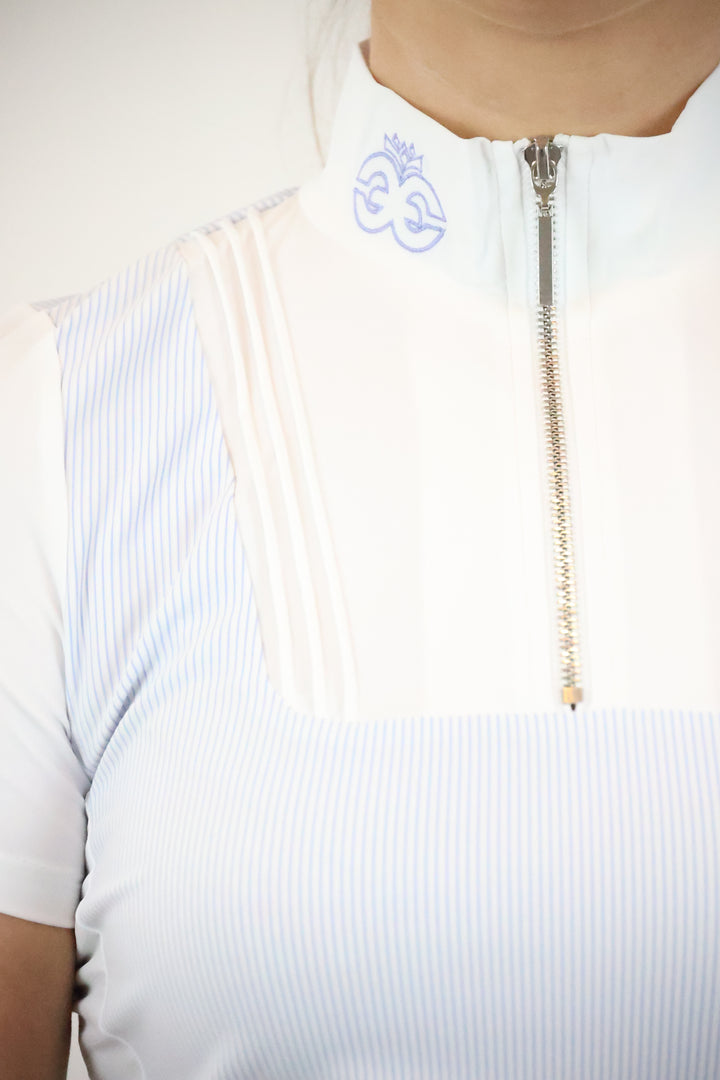 Chemise de concours Florence - Rayure bleu poudré