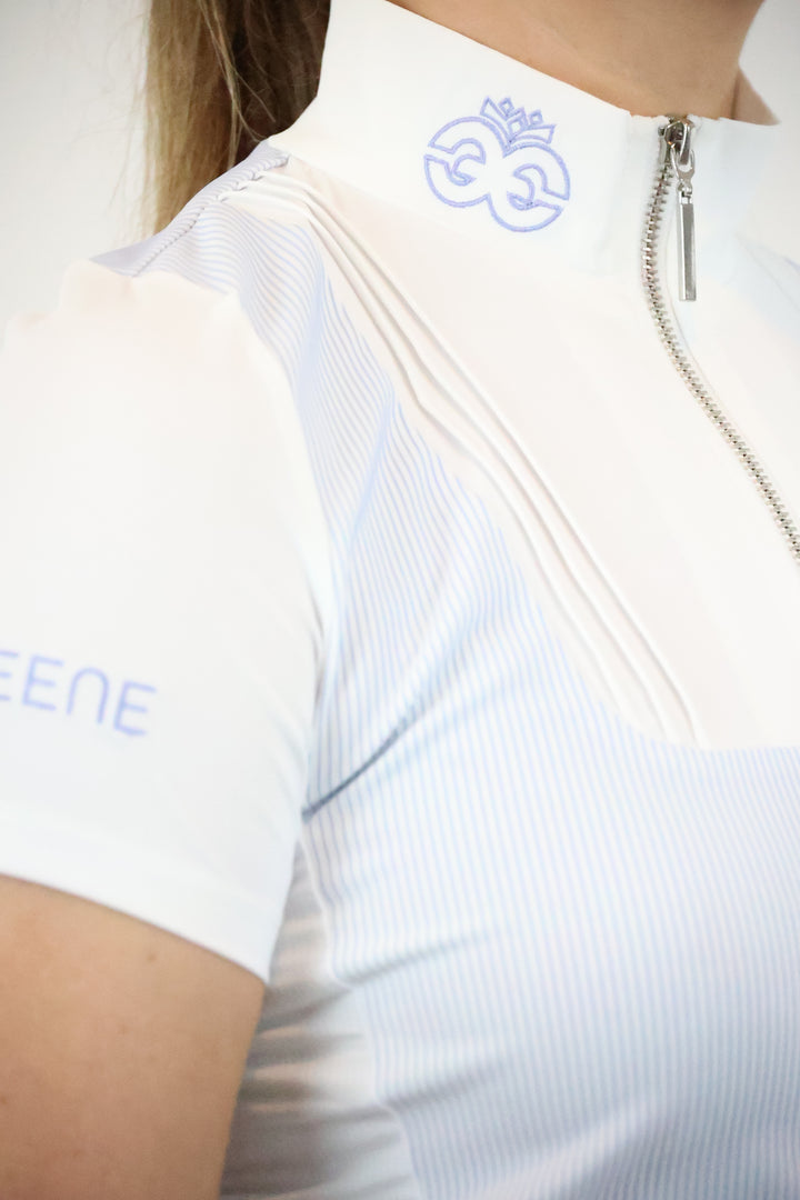 Chemise de concours Florence - Rayure bleu poudré