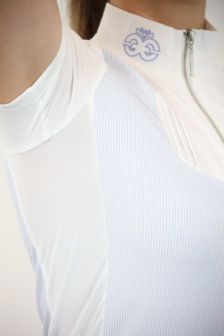 Chemise de concours Florence - Rayure bleu poudré