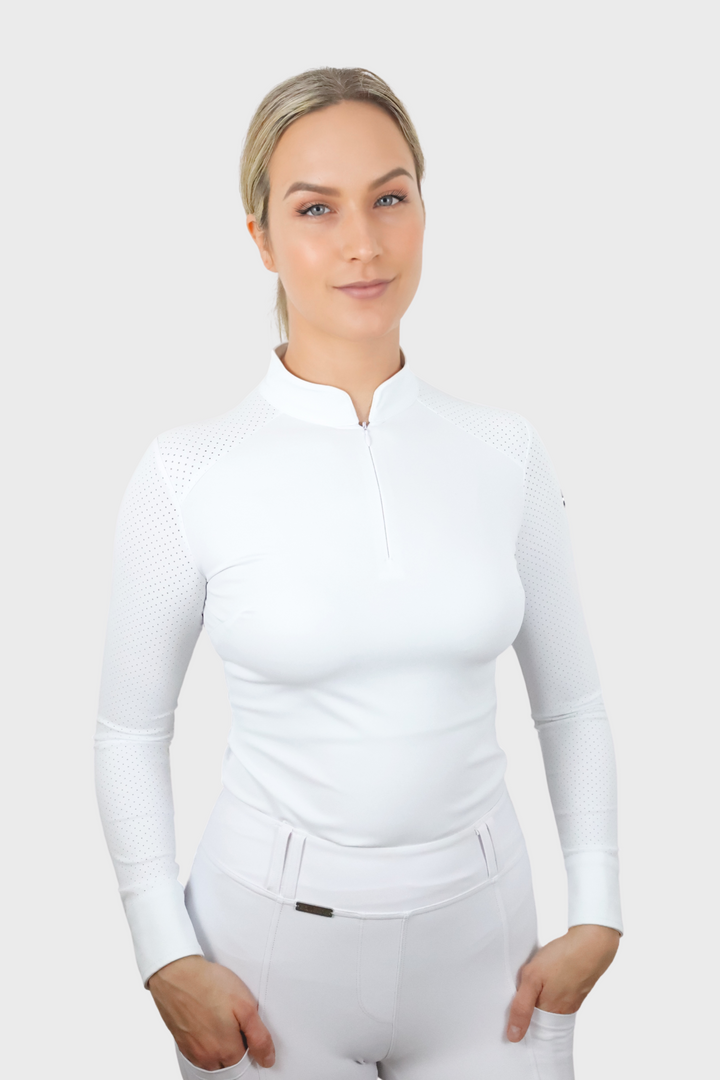Nadia Long Sleeved Show Shirt - White