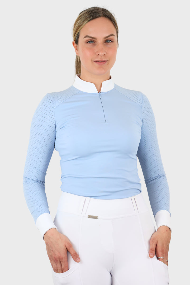 Nadia Long Sleeved Show Shirt - Baby Blue