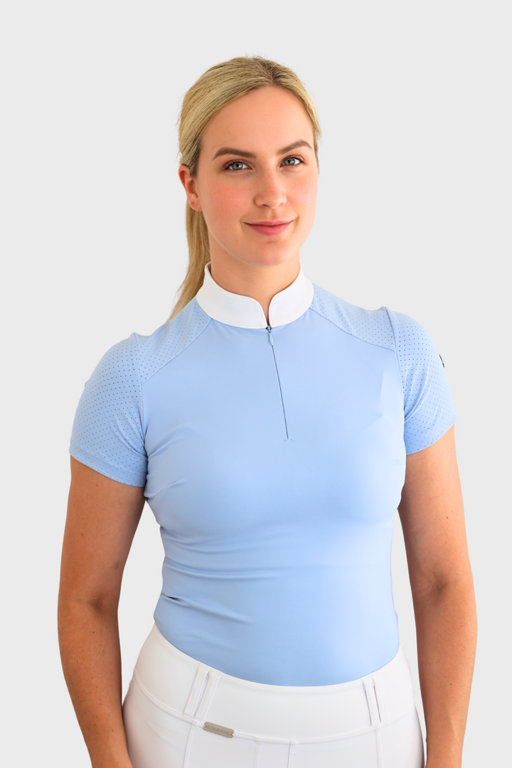Nadia Short Sleeved Show Shirt - Baby Blue