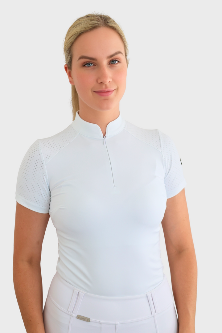 Nadia Short Sleeved Show Shirt - White