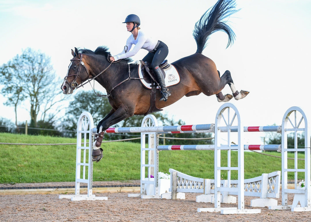 Equeene sponsored rider, showjumper Kate Ellison