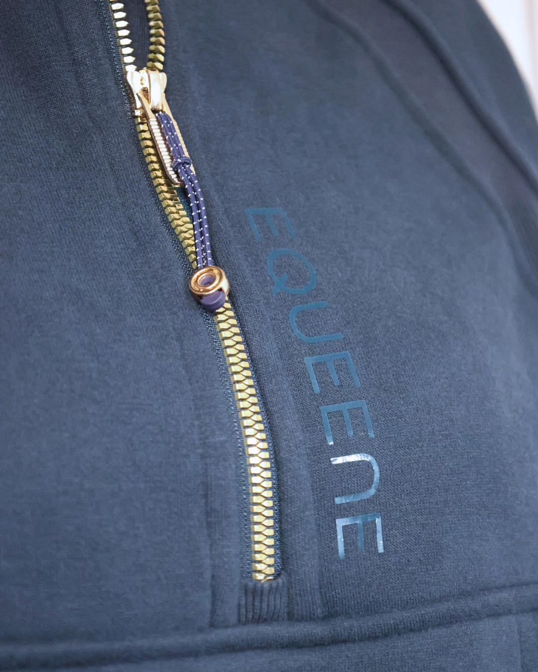 Oversized 3/4 Zip Riding Sweatshirt - Navy