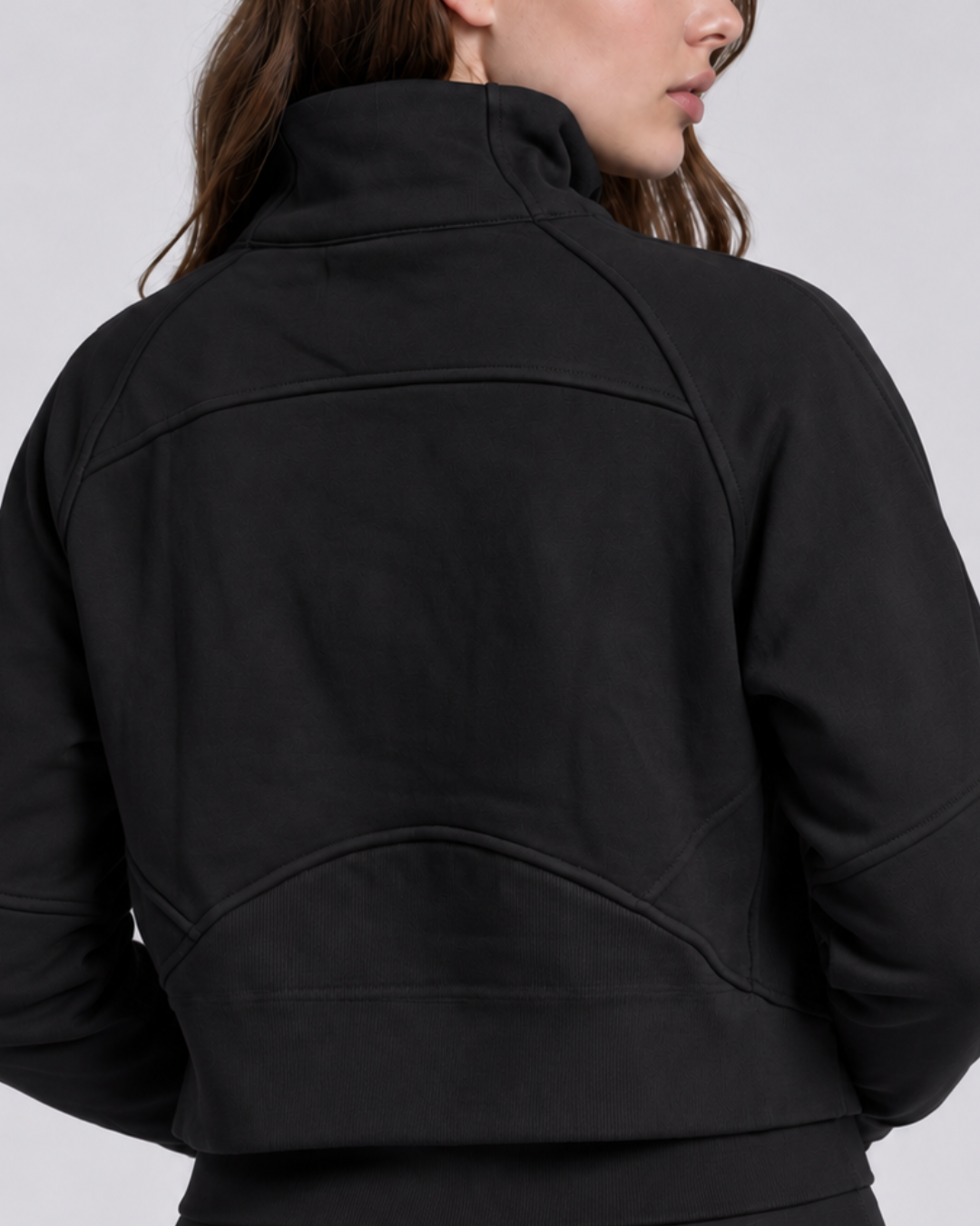 Oversized 3/4 Zip Riding Sweatshirt - Black