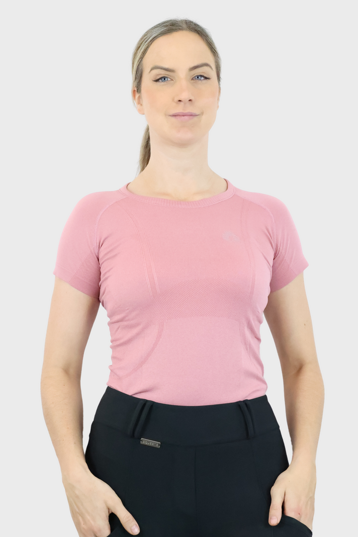 Camiseta de entrenamiento sin costuras Dory - Rosa